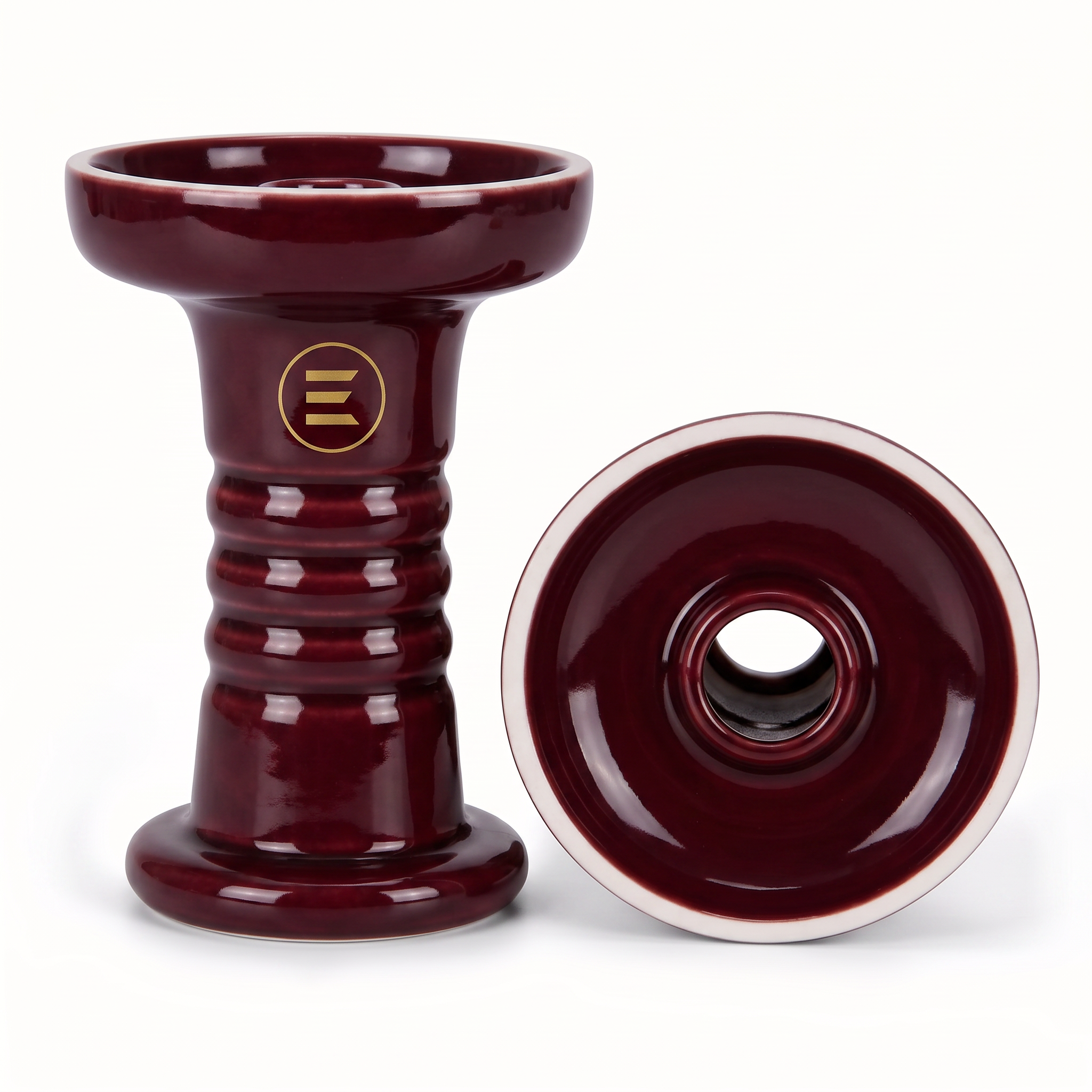 ELAN branded ceramic shisha head bowls — Deep Red