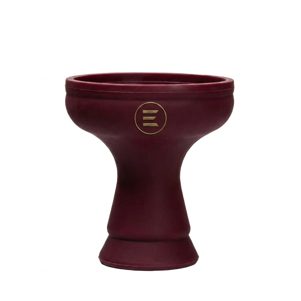 ELAN branded black silicone shisha head bowl — Deep Red